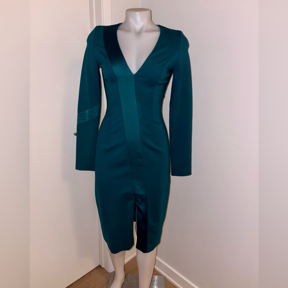 Finders Keepers Turquoise Blue Midi Bodycon Dress sz S